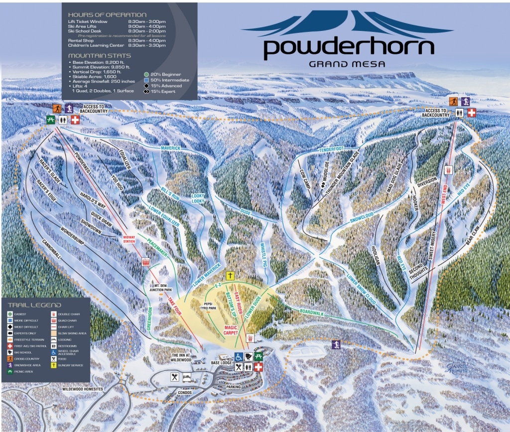 Powderhorn Resort Ski Trail Map